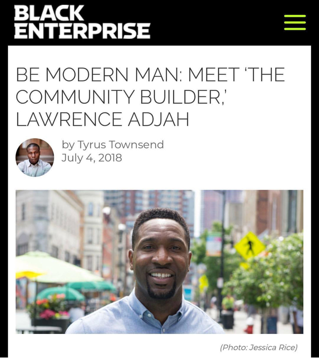BE MODERN MAN: MEET ‘THE COMMUNITY BUILDER,’ LAWRENCE ADJAH